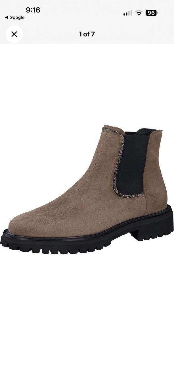 $550 Paul Green CHELSEA PLATFORM CHUNKY SUEDE BOOTIE LUG TAN BROWN US 10 NEW